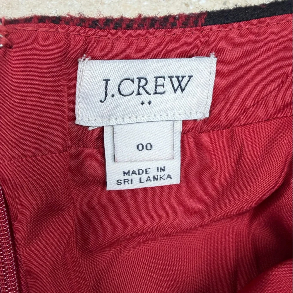 J. Crew Plaid Red and Black Women's Skirt